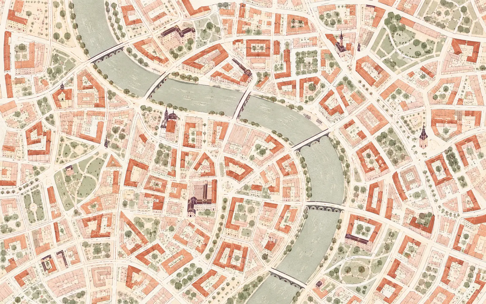 Illustrated city map
